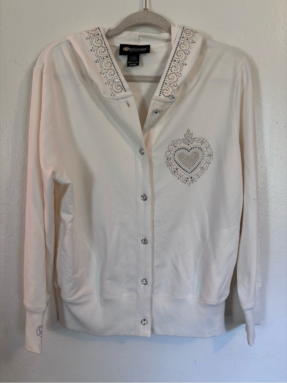 Christine Alexander White Embellished Tee